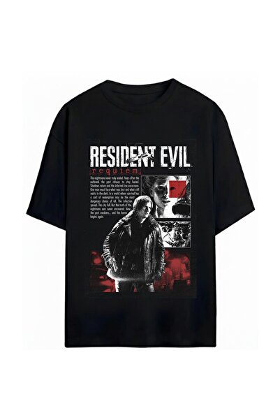 SVART WEAR تي شيرت Resident Evil للجنسين مقاس كبير مصنوع من القطن بنسبة 100%