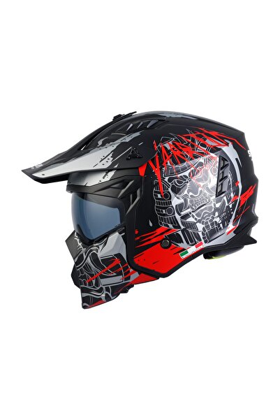 Sway SEUL WARRIOR Grey Red Modüler Kask