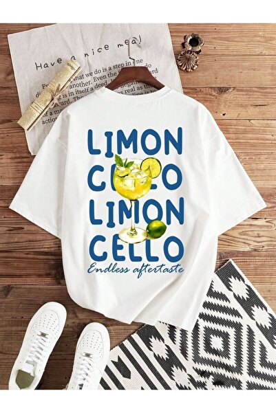 SB BİANCO Μπλουζάκι με στάμπα Limoncello Unisex Oversize Καλοκαιρινό γραφικό ...