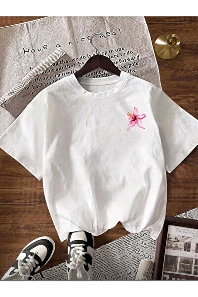 DİVİN Cute Modeli New Season Printed Fabric Oversize Tshirt