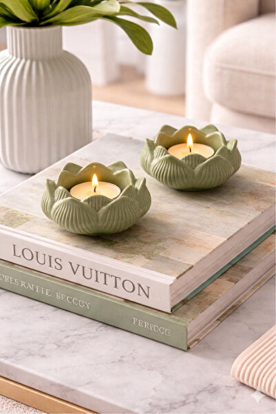 Aksesuar Kuşu 2 Adet Lotus Mumluk Pinterest Lotus Şık Tasarımlı Tealight Muml...