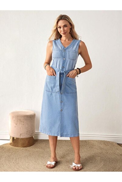 Iuliashop Rochie Midi Zina din Denim - S