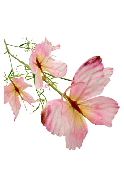 AFO Τεχνητή Γιρλάντα με Πεταλούδες και Πρασινάδα σε Κρεμ Ροζ 77εκ.