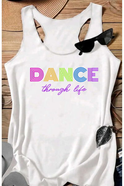 SUNFREE Γυναικείο μπλουζάκι DANCE με στάμπα, αμάνικο, για κολύμβηση