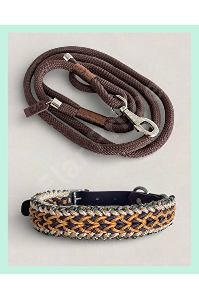 elar aksesuar El Yapımı Paracord ve Deri Köpek Boyun Tasması ve Kayışı Set – ...