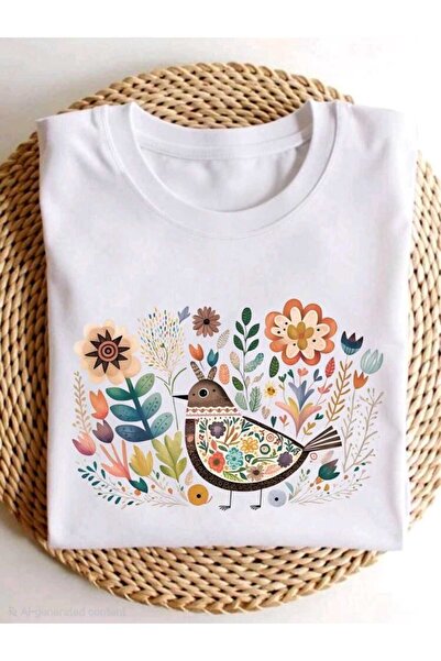 DİVİN Cute Modeli New Season Printed Fabric Oversize Tshirt