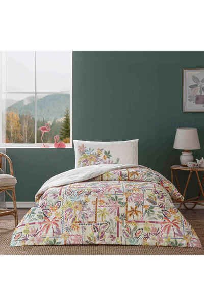 Taç Σετ Παπλωματοθήκης Calippo Ranforce Μονόχρωμο Ροζ