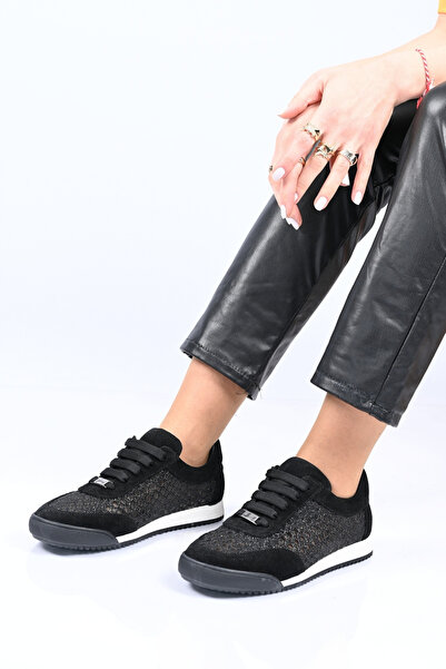 Bestello Lace-Up Mesh Thermo Sole Genuine Leather Sneaker 338-7091 Women's Shoes