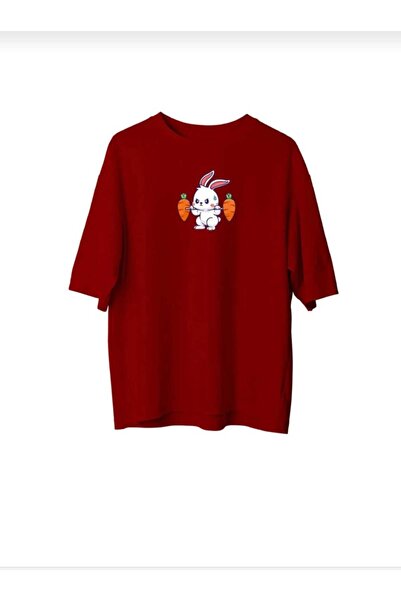 ZEMLİYA T-Shirt - Βουργουνδία - Oversize