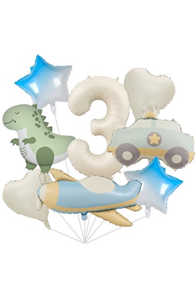 DÜVENCİ TİCARET Ρετρό σετ γιορτής γενεθλίων με αυτοκίνητο αστυνομίας αεροπλάνου