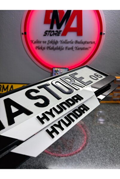 BMASTORE06 HYUNDAİ Yazılı Zebra Model Pleksi Plakalık(1çift,2adet)