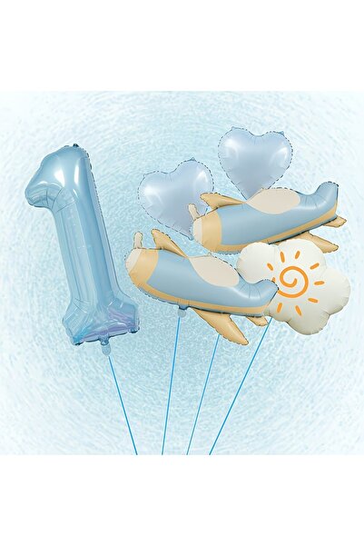 DÜVENCİ TİCARET Σετ για γιορτή γενεθλίων με θέμα το αεροπλάνο