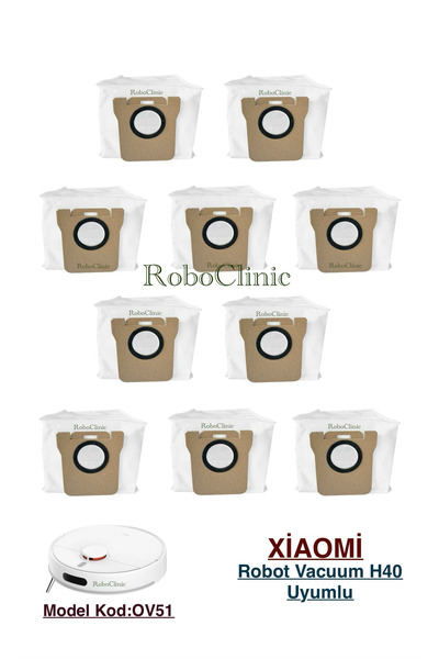 Roboclinic كيس غبار بديل متوافق مع مكنسة Xiaomi Mi Vacuum Mop H40 الروبوتية -...
