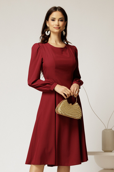 DyFashion Rochie bordo eleganta de ocazie din voal in clini
