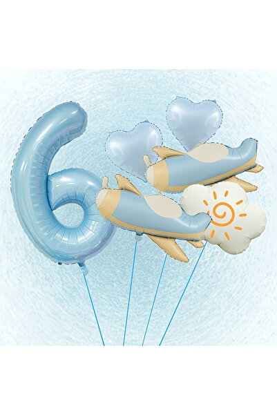 DÜVENCİ TİCARET Σετ για γιορτή γενεθλίων με θέμα το αεροπλάνο