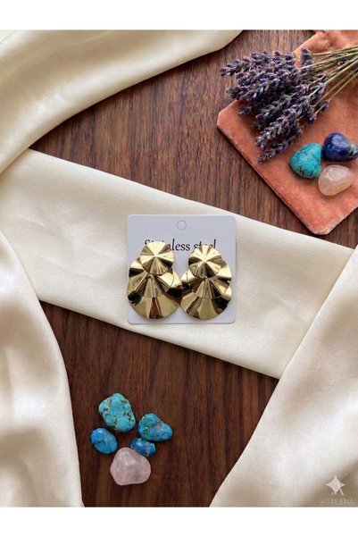 bag and shine Arven Dangle Gold Steel Earrings