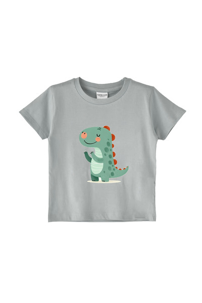 Yoo Street Green Cute Dino T-Shirt for Unisex Kids – 100% Cotton Multiple Col...