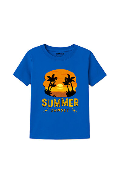 Yoo Street Sunset Sunset T-Shirt for Unisex Kids – 100% Cotton Multiple Color...