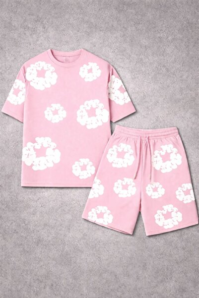 CLASSY.MODA Oversize Unisex Shorts T-Shirt - 3D Puff Embossed Printed Floral ...