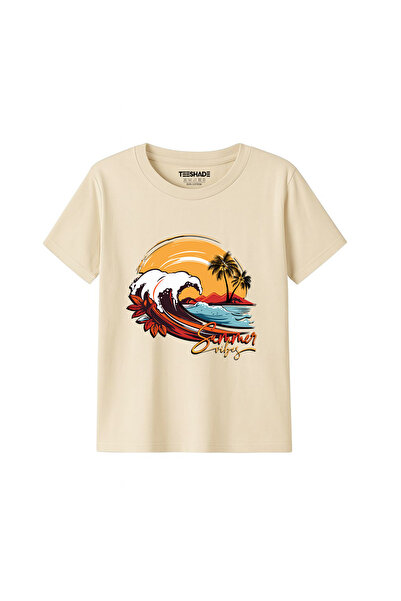 Yoo Street Summer Vibes T-Shirt for Unisex Kids – 100% Cotton Multiple Colors...