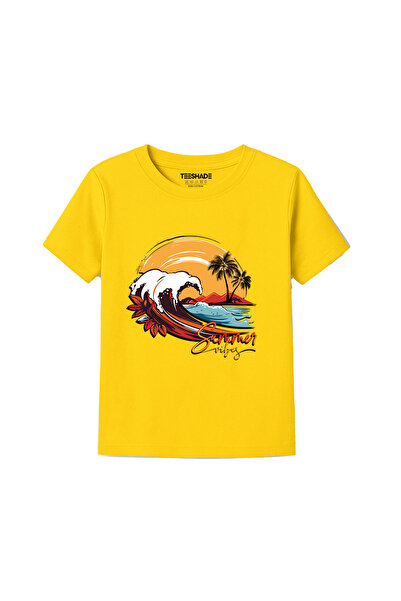 Yoo Street Summer Vibes T-Shirt for Unisex Kids – 100% Cotton Multiple Colors...