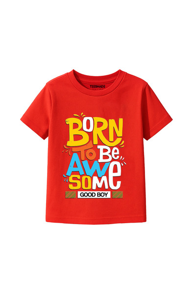 Yoo Street Born To Be Awesome T-Shirt for Unisex Kids – 100% Cotton Multiple ...