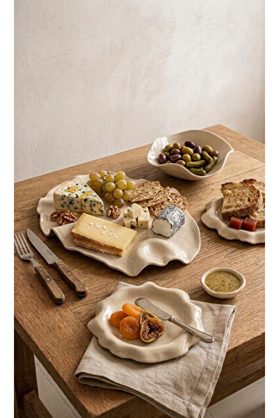 Arden Ceramic Art El Yapımı Seramik Peynir ve Steak Sunum Tabağı - Amorf Tasa...