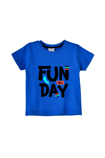 Yoo Street Fun Day T-Shirt for Unisex Kids – 100% Cotton Multiple Colors – Si...