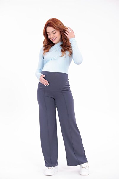 SERRAXXL Παντελόνι εγκυμοσύνης Palazzo με άνετη εφαρμογή και λεπτομέρεια ραφή...