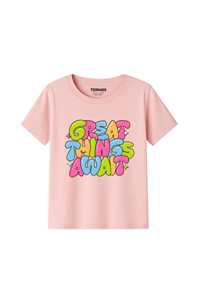 Yoo Street Great Things Await T-Shirt for Unisex Kids – 100% Cotton Multiple ...