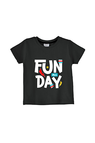 Yoo Street Fun Day T-Shirt for Unisex Kids – 100% Cotton Multiple Colors – Si...