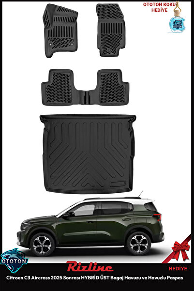 Rizline Citroen C3 Aircross 2025 Sonrası HYBRİD ÜST Bagaj Havuzu&Havuzlu Pasp...