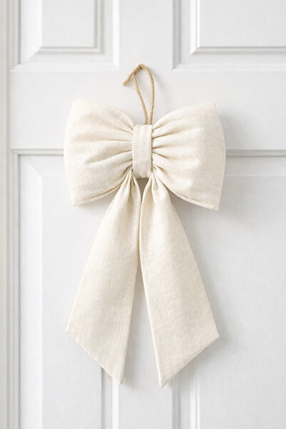 Mirilliahome Στολίδι με ριγέ λινό φιόγκο για πόρτα |   Διακοσμητικό Στολίδι Π...