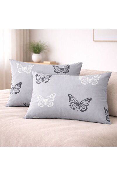 Arma Concept Σετ 2 μαξιλαροθήκες με σχέδιο πεταλούδας & μοντέρνα βαμβακερή μα...