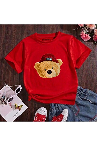 playwear Παιδικό unisex μπλουζάκι με στάμπα χαριτωμένο αρκουδάκι, 100% βαμβακ...