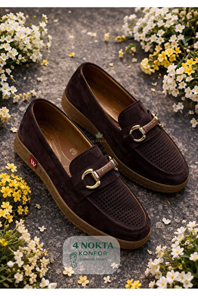 Platana Γυναικεία Ορθοπεδική Πόρπη Σόλας Καφέ Loafer - Άνετα και Μαλακά Καθημ...