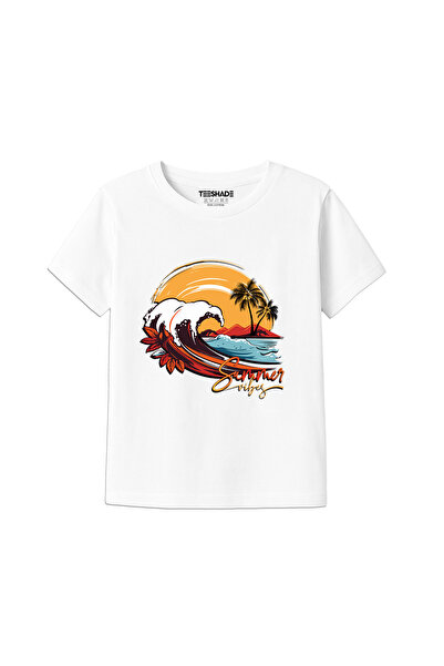 Yoo Street Summer Vibes T-Shirt for Unisex Kids – 100% Cotton Multiple Colors...