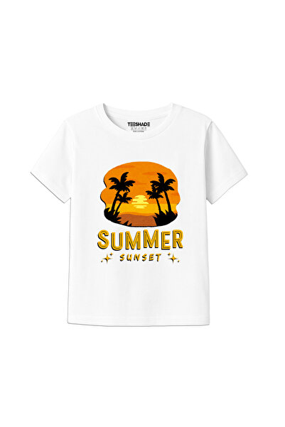 Yoo Street Sunset Sunset T-Shirt for Unisex Kids – 100% Cotton Multiple Color...
