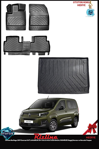 Rizline Citroen Berlingo 2019 Sonrası Katlanır Ön Koltuk DEMİRSİZ Bagaj Havuz...