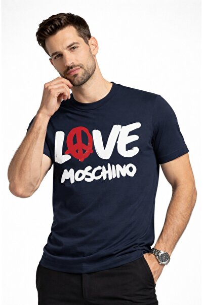 Love Moschino تي شيرت مطبوع عليه شعار من القطن بنسبة 100% بقصة ضيقة W630648 M...