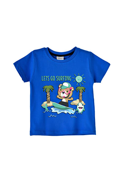 Yoo Street Lets Go Surfing T-Shirt for Unisex Kids – 100% Cotton Multiple Col...