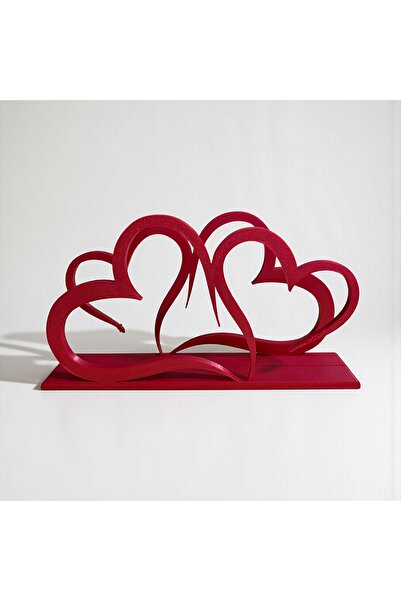 Major Hobi Red Heart Figured Napkin Holder Modern Decorative Tabletop Organiz...