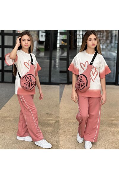 zavera for kids Κοριτσίστικο καλοκαιρινό σετ 3 τεμαχίων με στάμπα καρδιάς και...