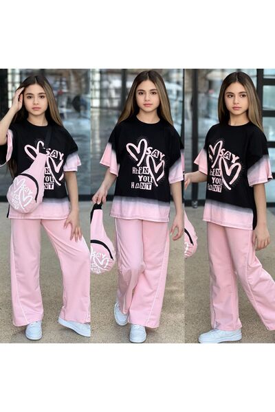 zavera for kids Set de 3 piese pentru fete, cu imprimeu inimioare și detalii ...