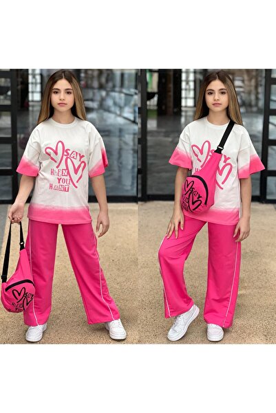 zavera for kids Κοριτσίστικο καλοκαιρινό σετ 3 τεμαχίων με στάμπα καρδιάς και...