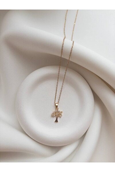 Minne Jewelry-Accessory Hayat Ağacı Kolye - Çelik Hayat Ağacı Kolye - Altın R...