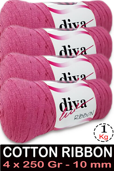 Diva İplik Pamučna traka - 1 kg - 10 mm - Pakovanje od 4 komada - 2244