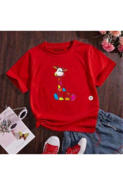 playwear Παιδικό unisex μπλουζάκι με στάμπα καμηλοπάρδαλης με στίγματα, 100% ...