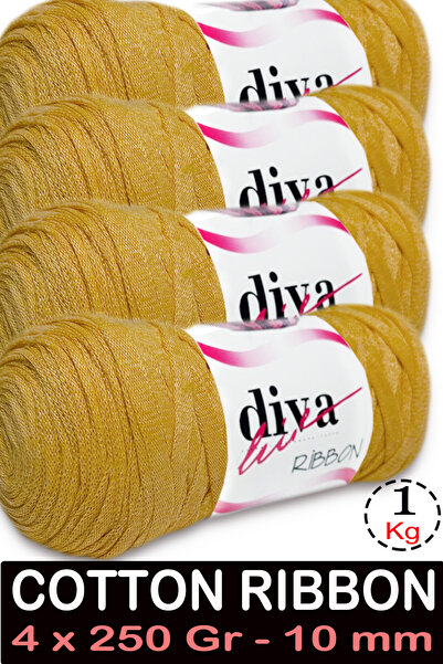 Diva İplik Pamučna traka - 1 kg - 10 mm - Pakovanje od 4 komada - 1974