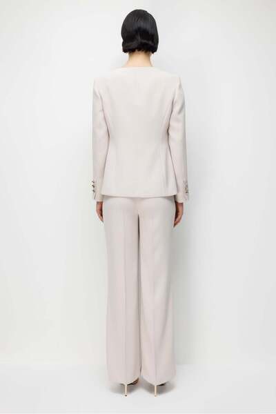Moda İlgi Klasik Dokuma Pantolon 45014 Ekru